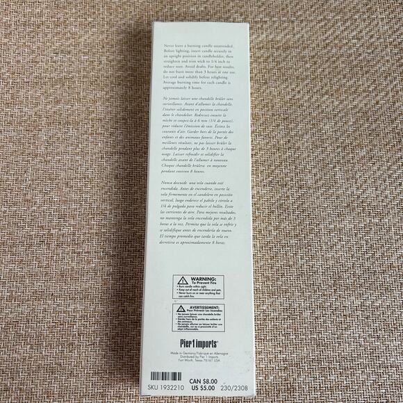 Vintage Pier 1 Gold Column Candles Set of 3 New in Box Metallic Taper Style - Picture 3 of 6